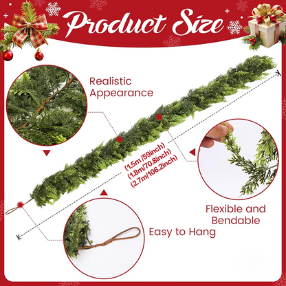 Christmas Decorations Artificial Cedar Garlands